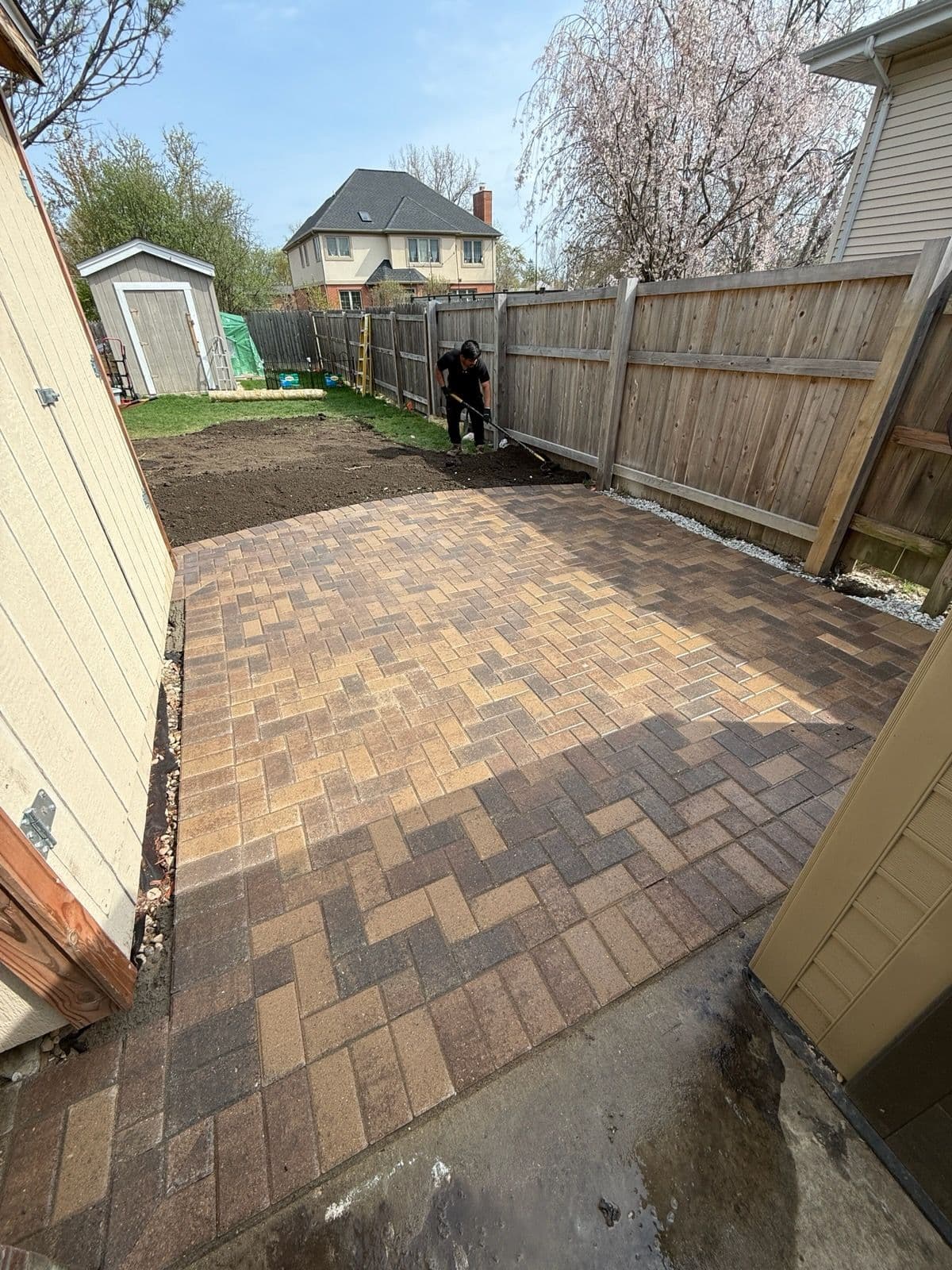 Herringbone Paver Patio Mokena Illinois