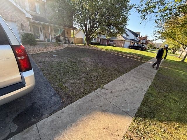 Gallery photos for New Lenox Lawn Transformation with Lush Sod: Image #1